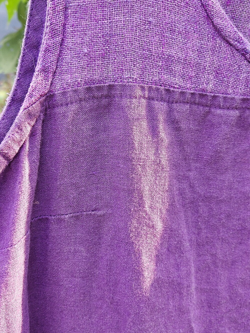 Purple Flax Linen Sleeveless Mini Dress - Picture 3 of 6